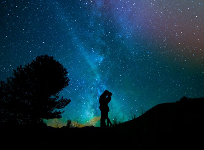 Stock Images love image, kiss, night, sky, stars, 4k, Stock Images 684644618
